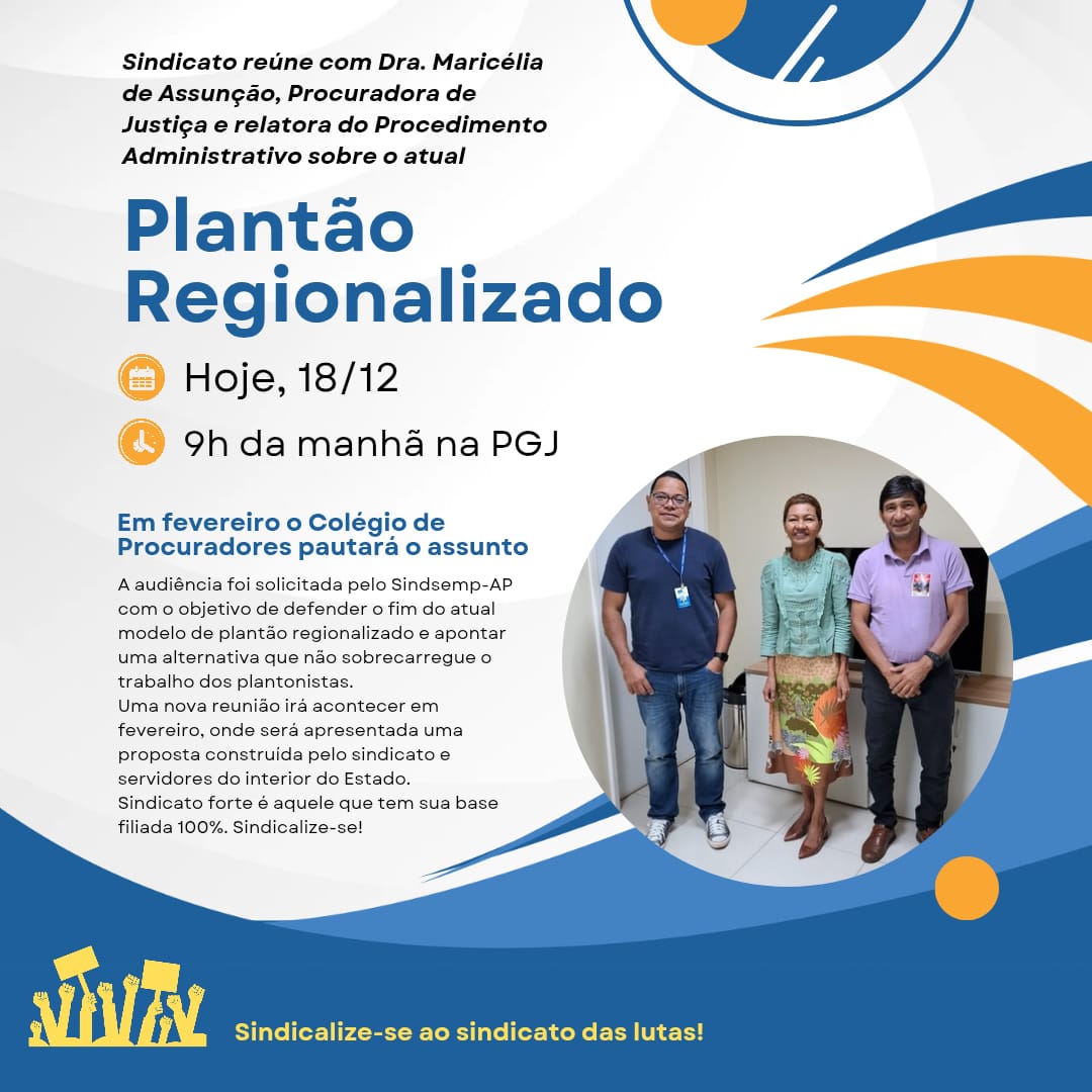 PLANTÃO REGIONALIZADO!